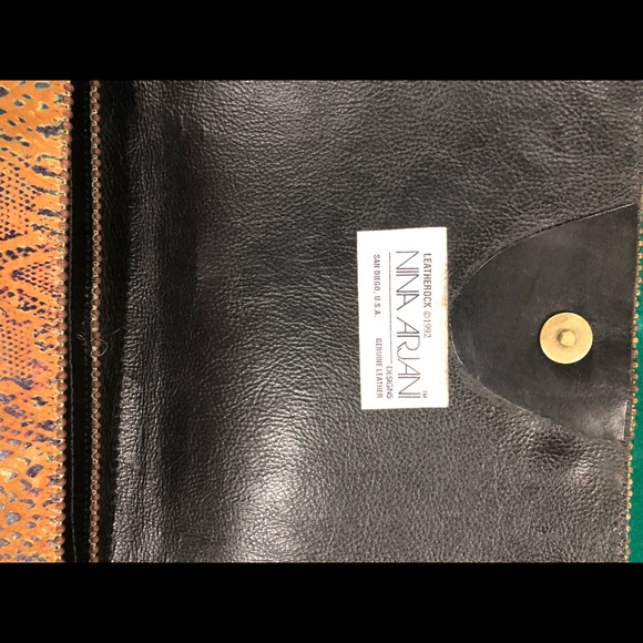 Vintage Nina Arjani Leatherock 1992 Flip Purse - Picture 6 of 8